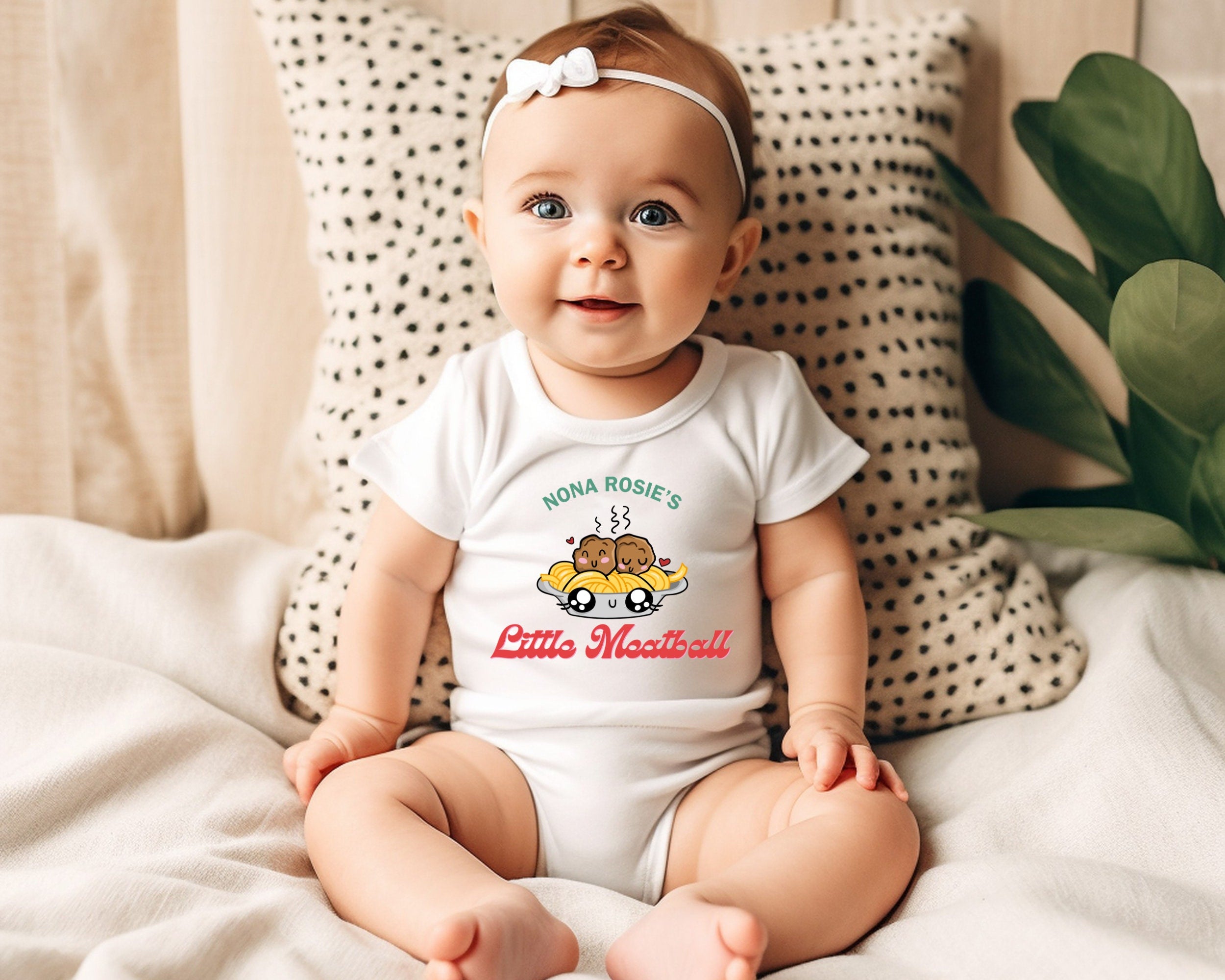 CUSTOM Little Meatball Baby Onesies® Baby Bodysuit Funny Baby Italian Baby Cute Baby Gift Food Kids Tshirt - Nona&