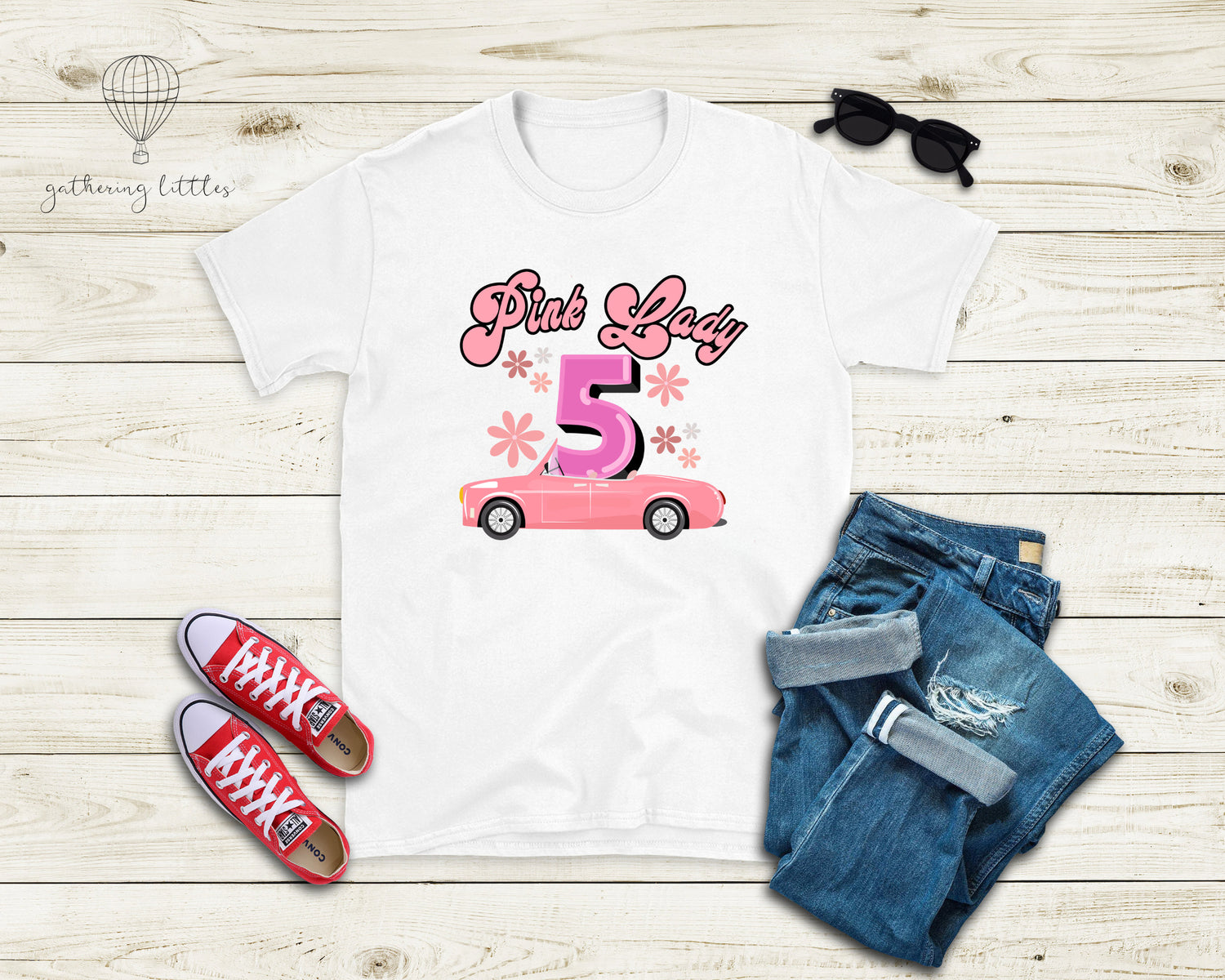 Girls 5th Birthday Shirt | Pink Ladies T-shirt | Grease T-shirt | Girls Movie Tee | 1950&