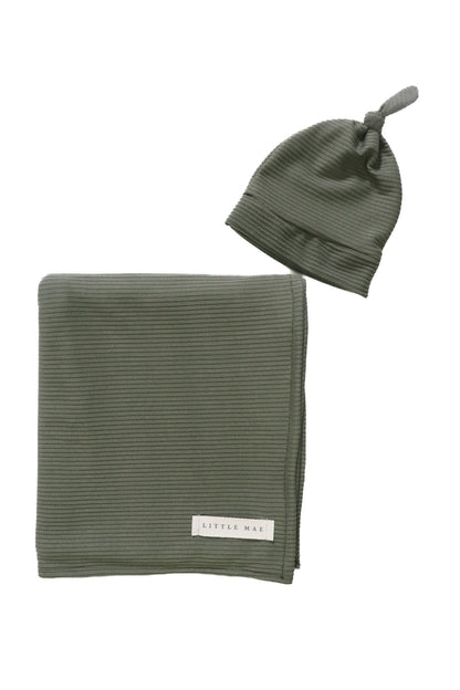 Moss Ribbed Stretch Swaddle