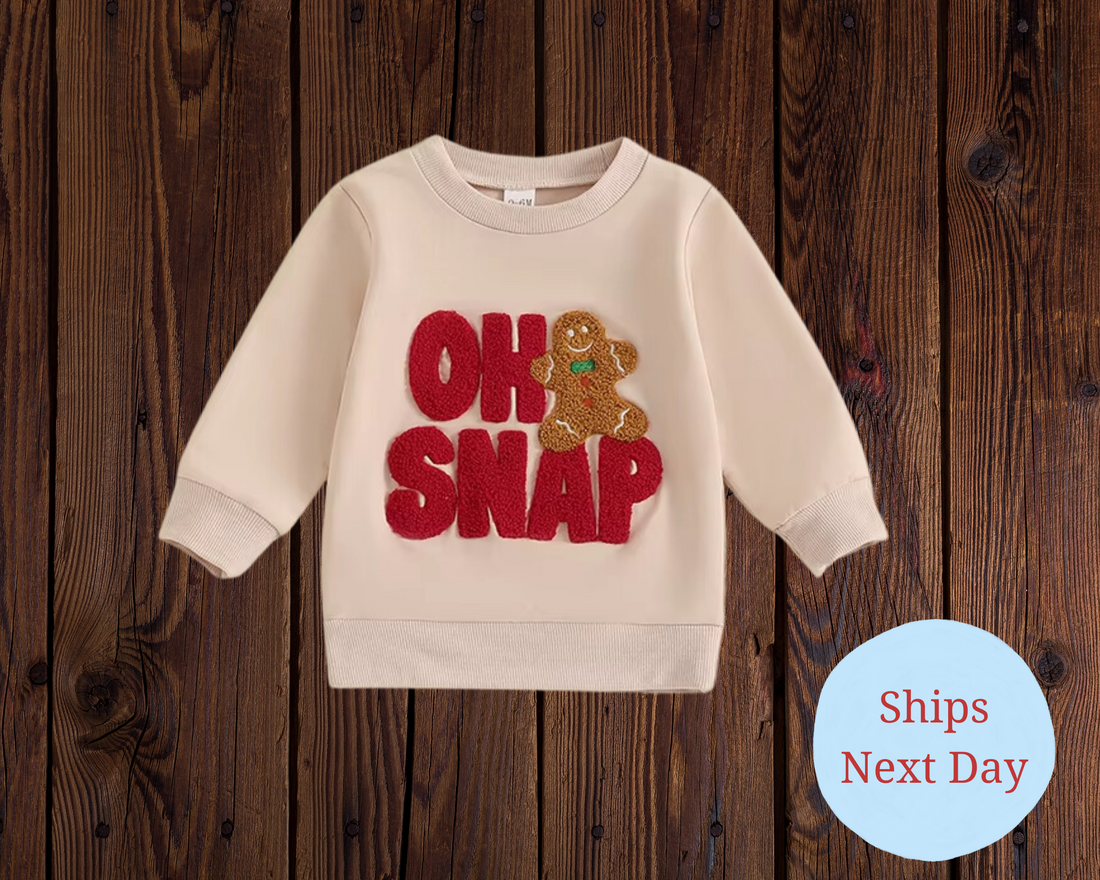 Oh Snap Embroidered Christmas Sweater