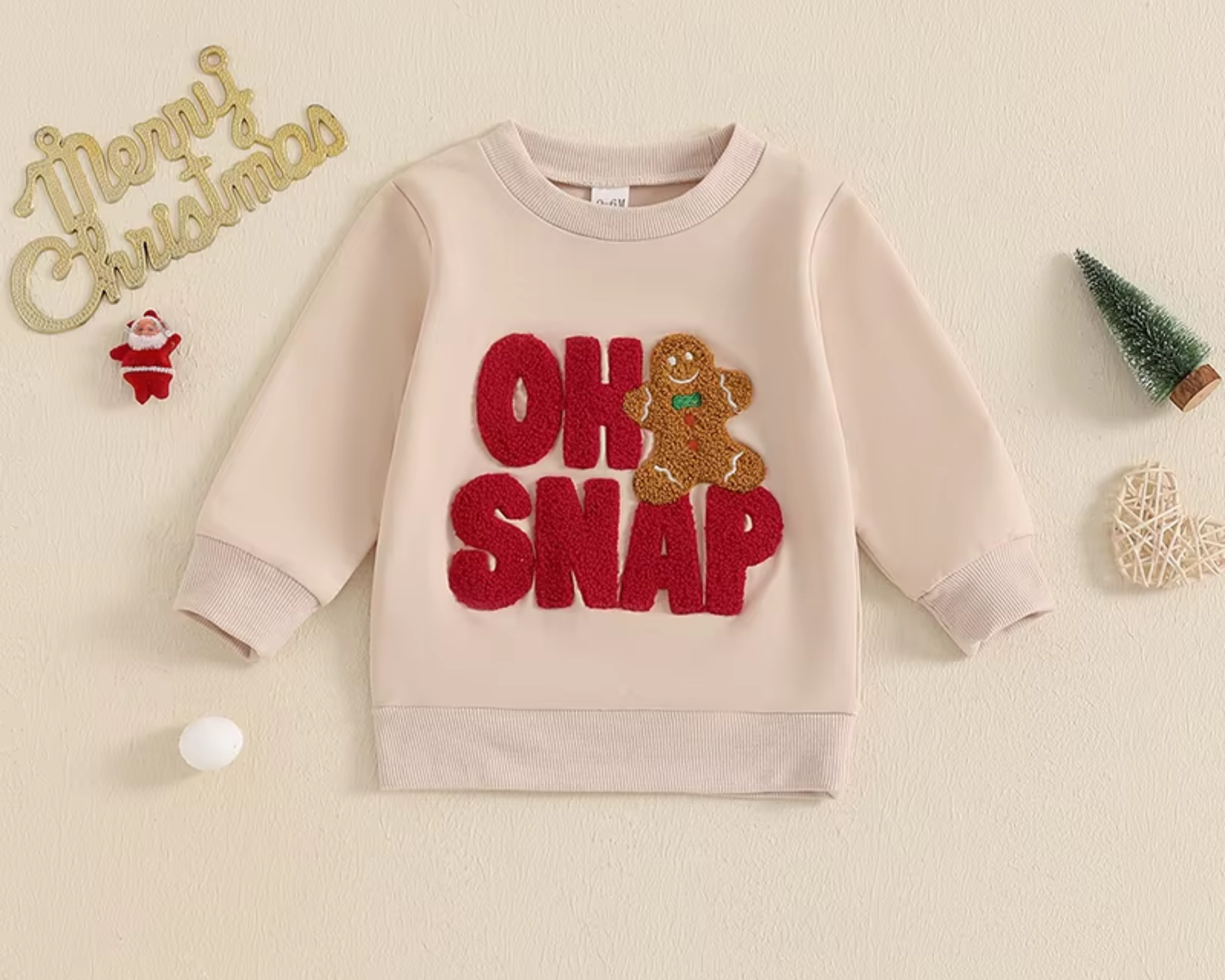 Oh Snap Embroidered Christmas Sweater