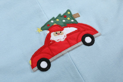 Light Blue Santa Christmas Car Overalls