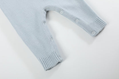 Light Blue Santa Knit Romper