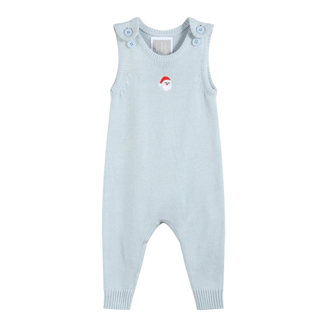 Light Blue Santa Knit Romper