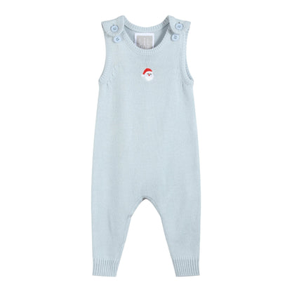 Light Blue Santa Knit Romper