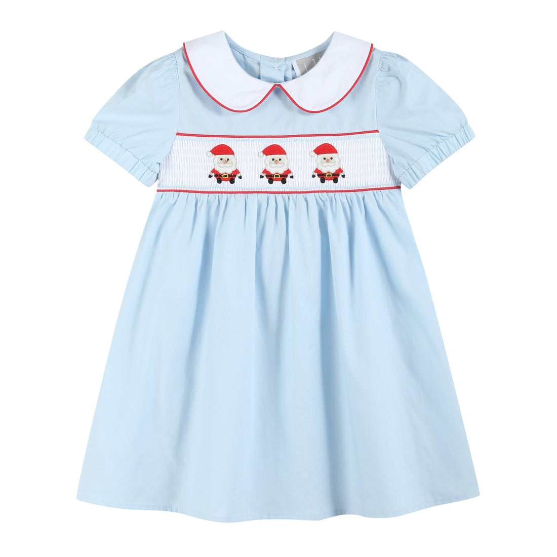Light Blue Santa Smocked Dress