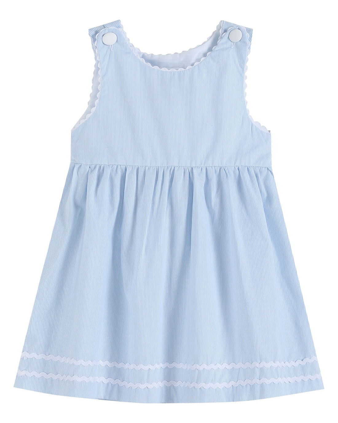 Light Blue Seersucker A-Line Dress