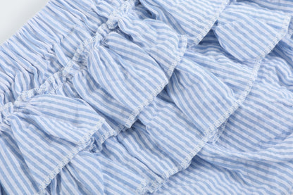 Light Blue Seersucker Turtle 2pc Bloomer Set