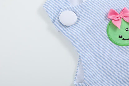 Light Blue Seersucker Turtle 2pc Bloomer Set