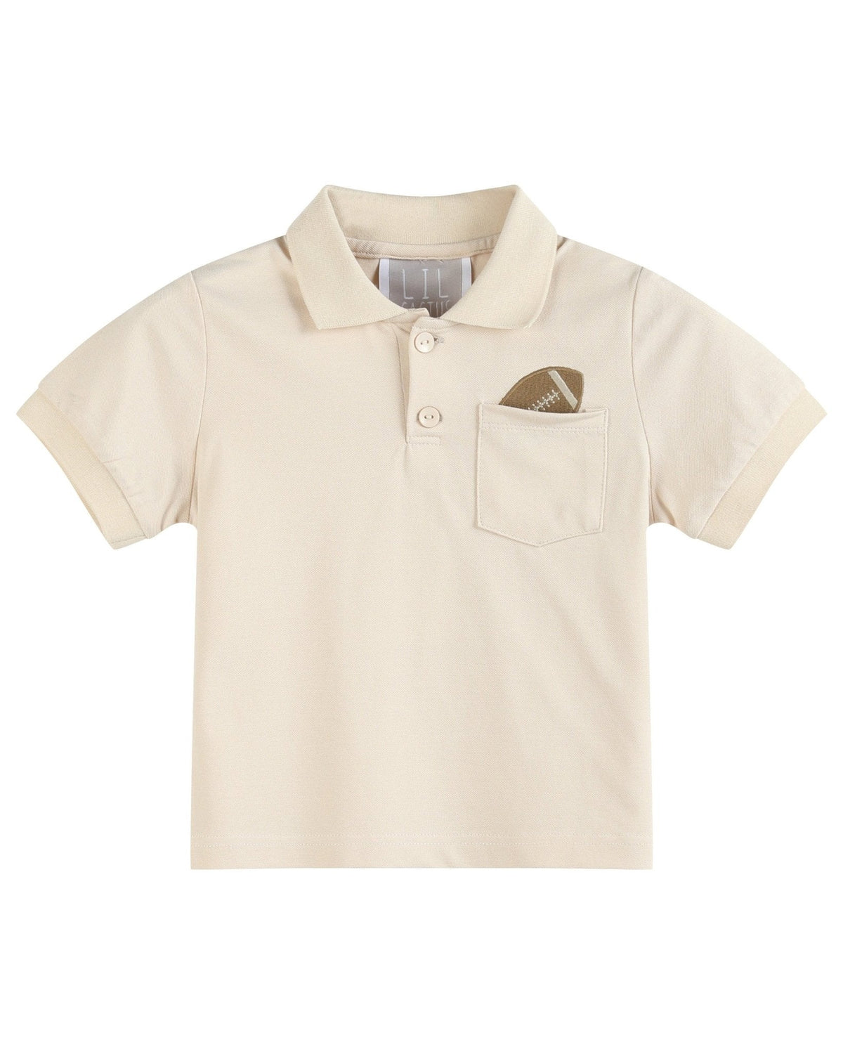 Light Brown Football Pocket Polo Golf Shirt
