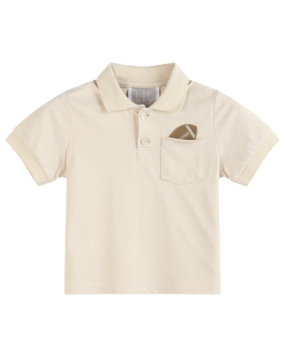 Light Brown Football Pocket Polo Golf Shirt