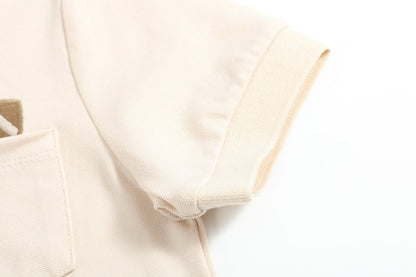 Light Brown Football Pocket Polo Golf Shirt