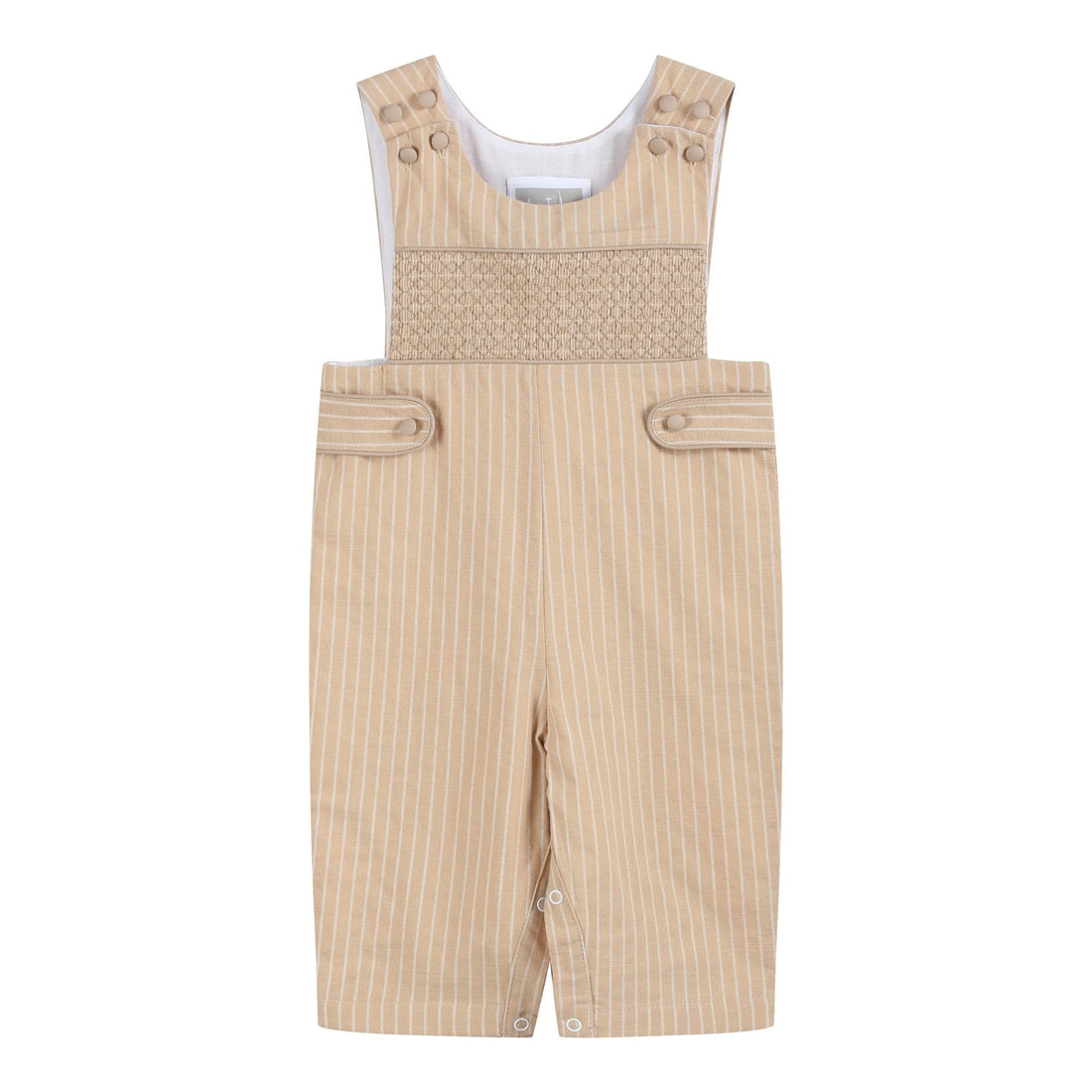 Light Brown Pinstripe Smocked Jon Jons