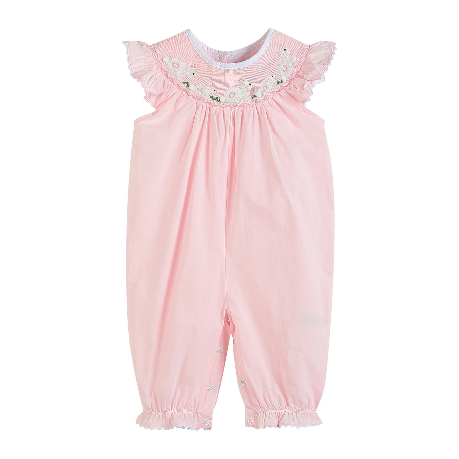 Light Pink Bunny Smocked Romper