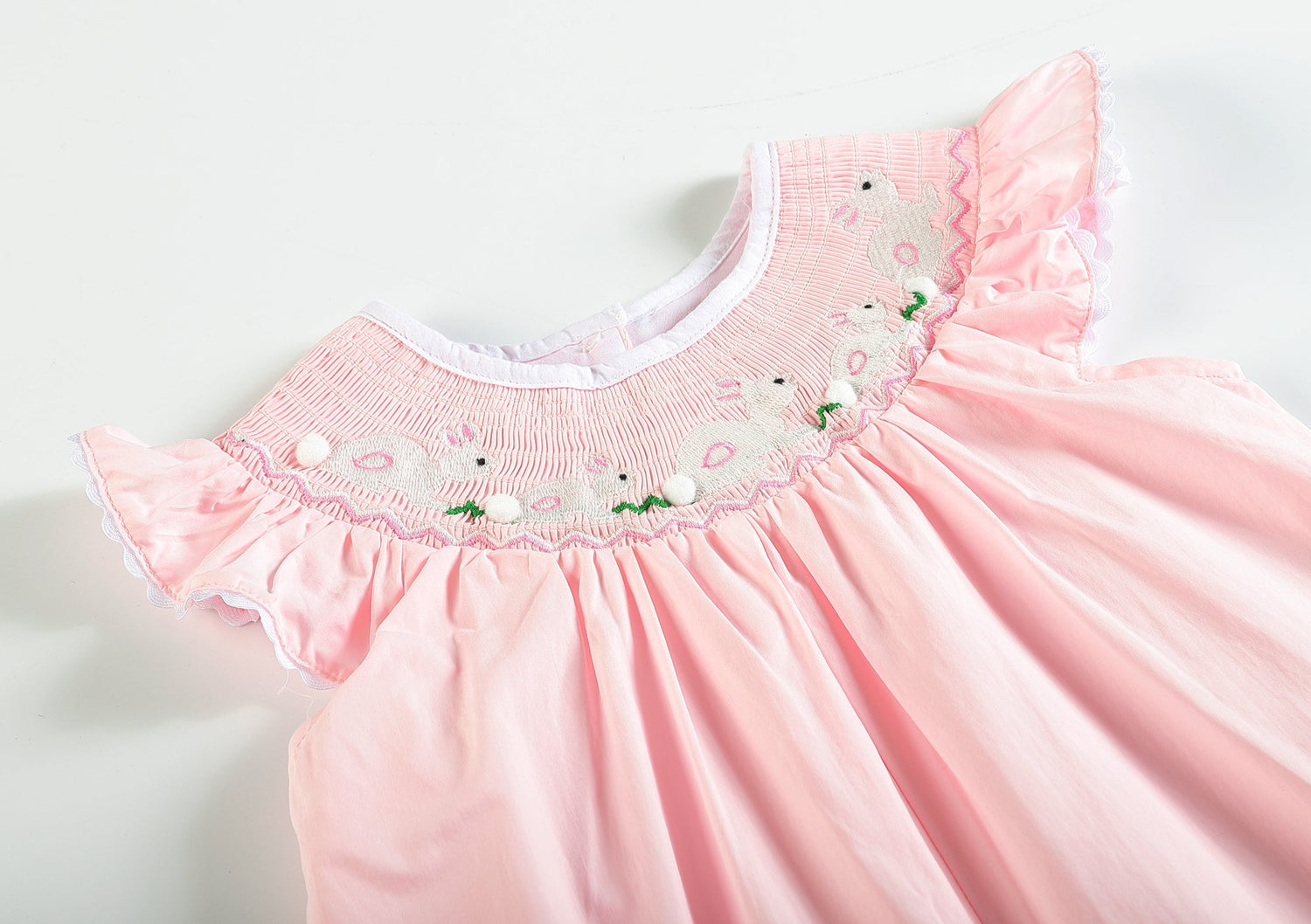 Light Pink Bunny Smocked Romper