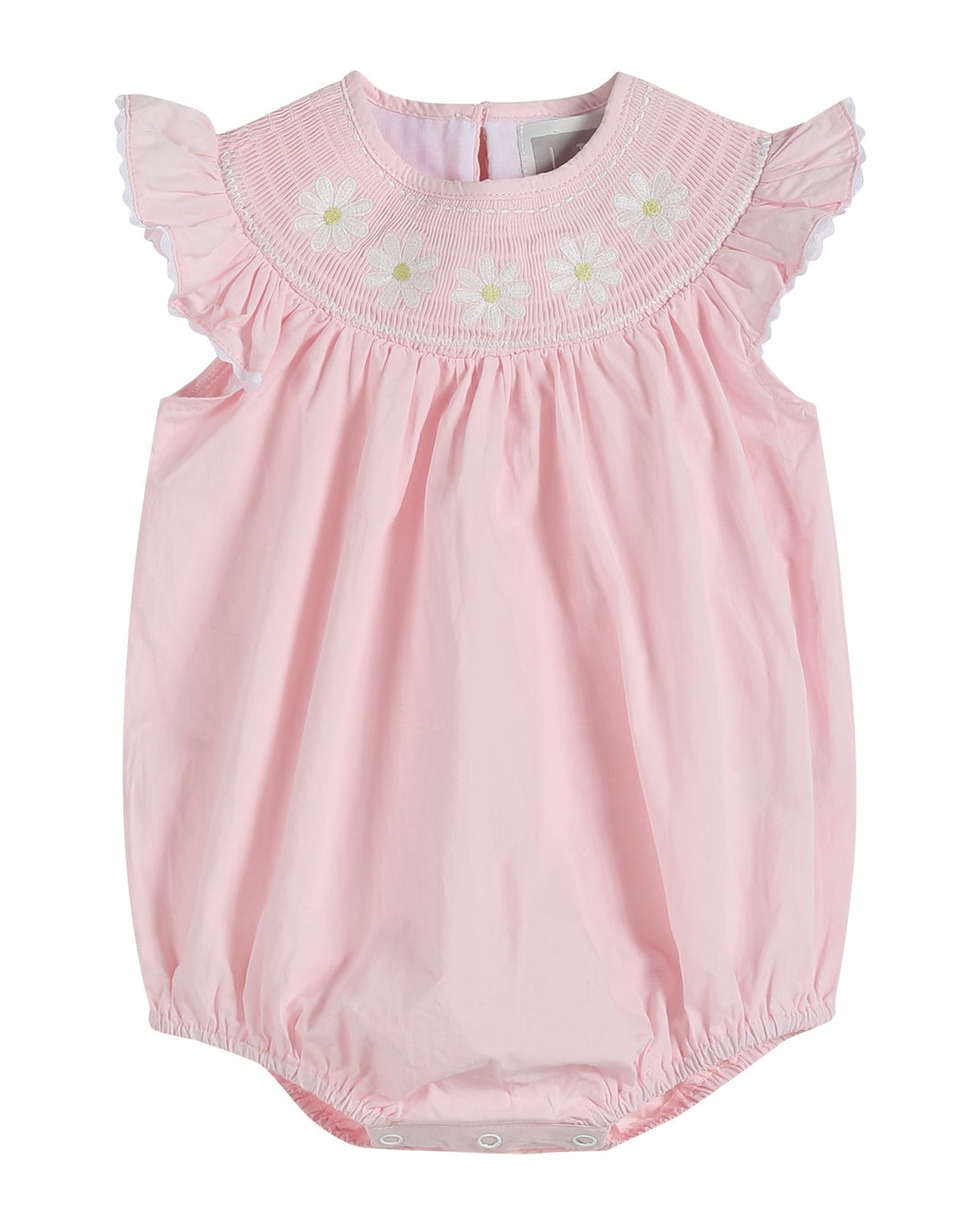 Light Pink Daisy Smocked Ruffle Romper