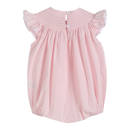 Light Pink Daisy Smocked Ruffle Romper