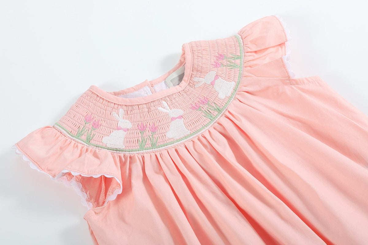 Light Pink Bunny Smocked Top and Bloomer Set