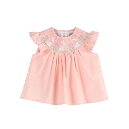 Light Pink Bunny Smocked Top and Bloomer Set