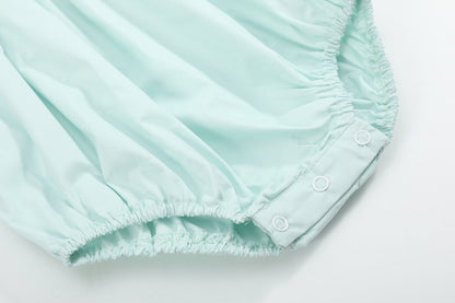 Misty Blue Bunny Smocked Bubble Romper