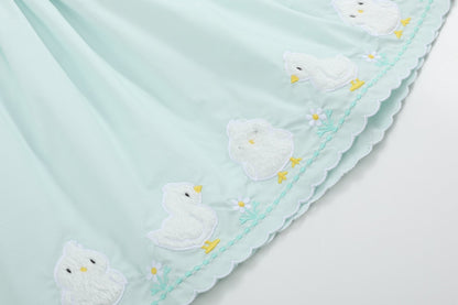 Misty Blue Fuzzy Chickies Dress