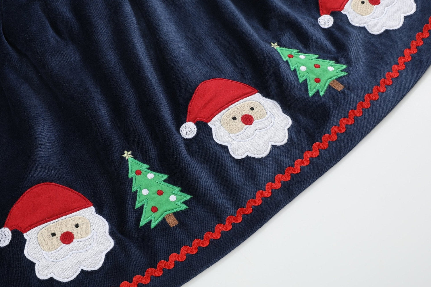 Navy Blue Velvet Santa Christmas Jumper Dress