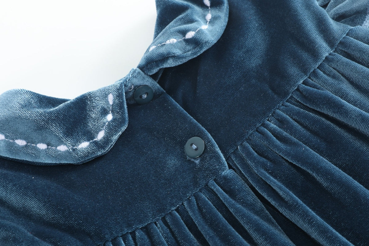Navy Velvet Holiday Dress