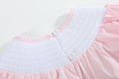Pink and Orange Gingham Boo Smocked Dress and Bloomer Set