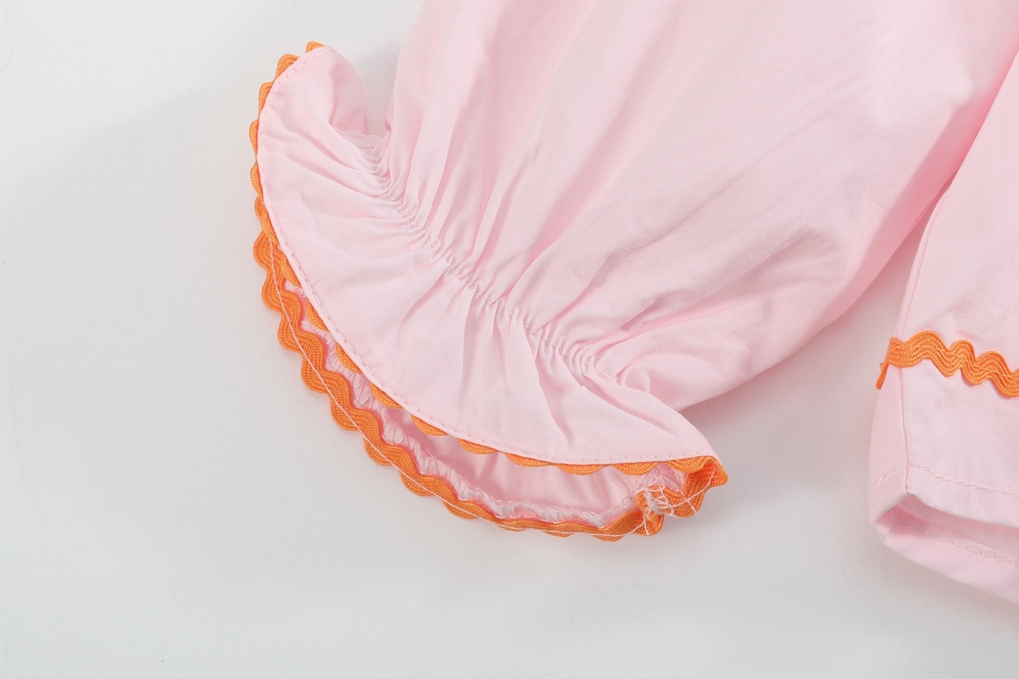 Pink and Orange Gingham Boo Smocked Dress and Bloomer Set