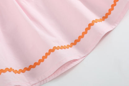 Pink and Orange Gingham Boo Smocked Dress and Bloomer Set