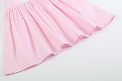Pink Bunny Ruffle Shoulder Dress