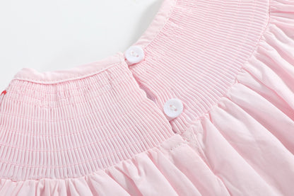 Pink Christmas Smocked Bubble Romper