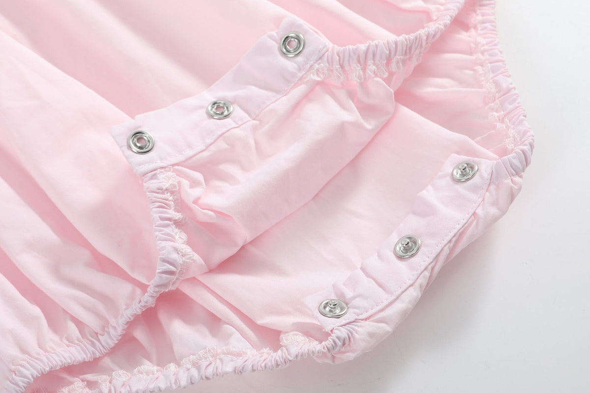 Pink Christmas Smocked Bubble Romper