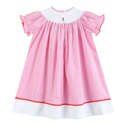 Pink Gingham ABC School Bishop Dress