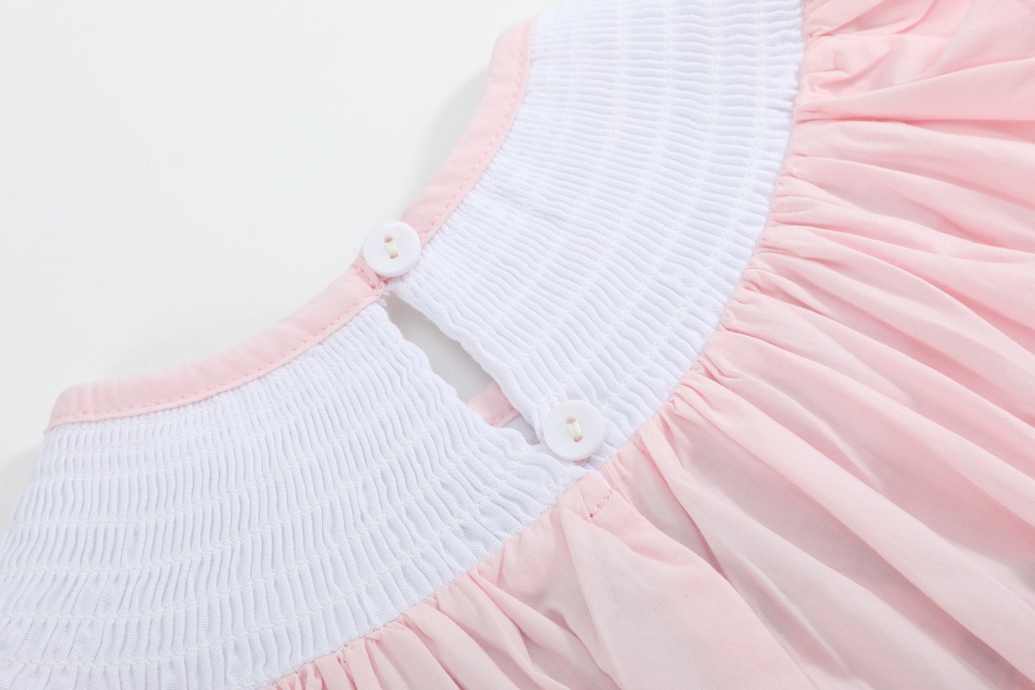 Pink Strawberry Vine Smocked Bishop Dress