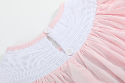 Pink Strawberry Vine Smocked Bishop Dress