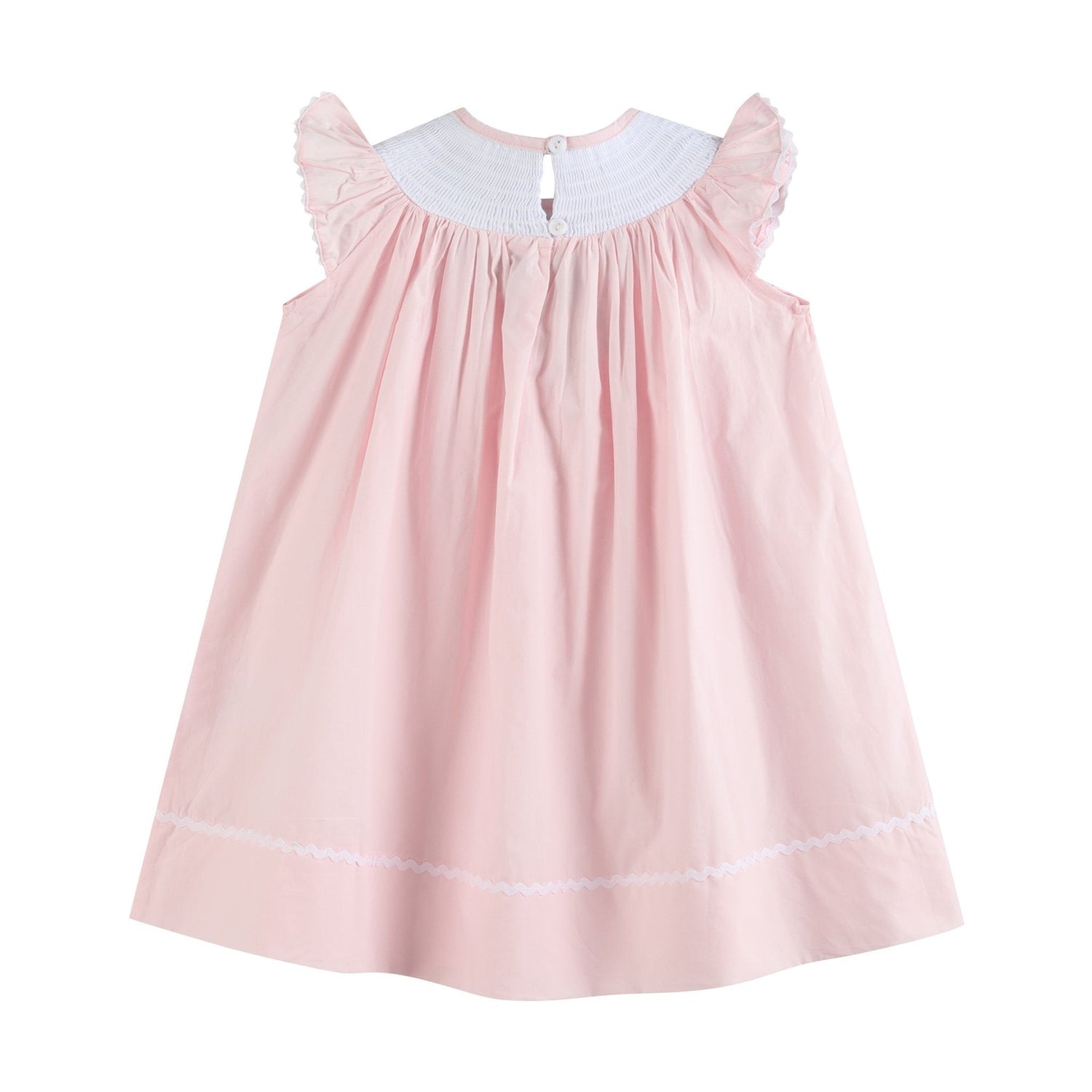 Pink Strawberry Vine Smocked Bishop Dress
