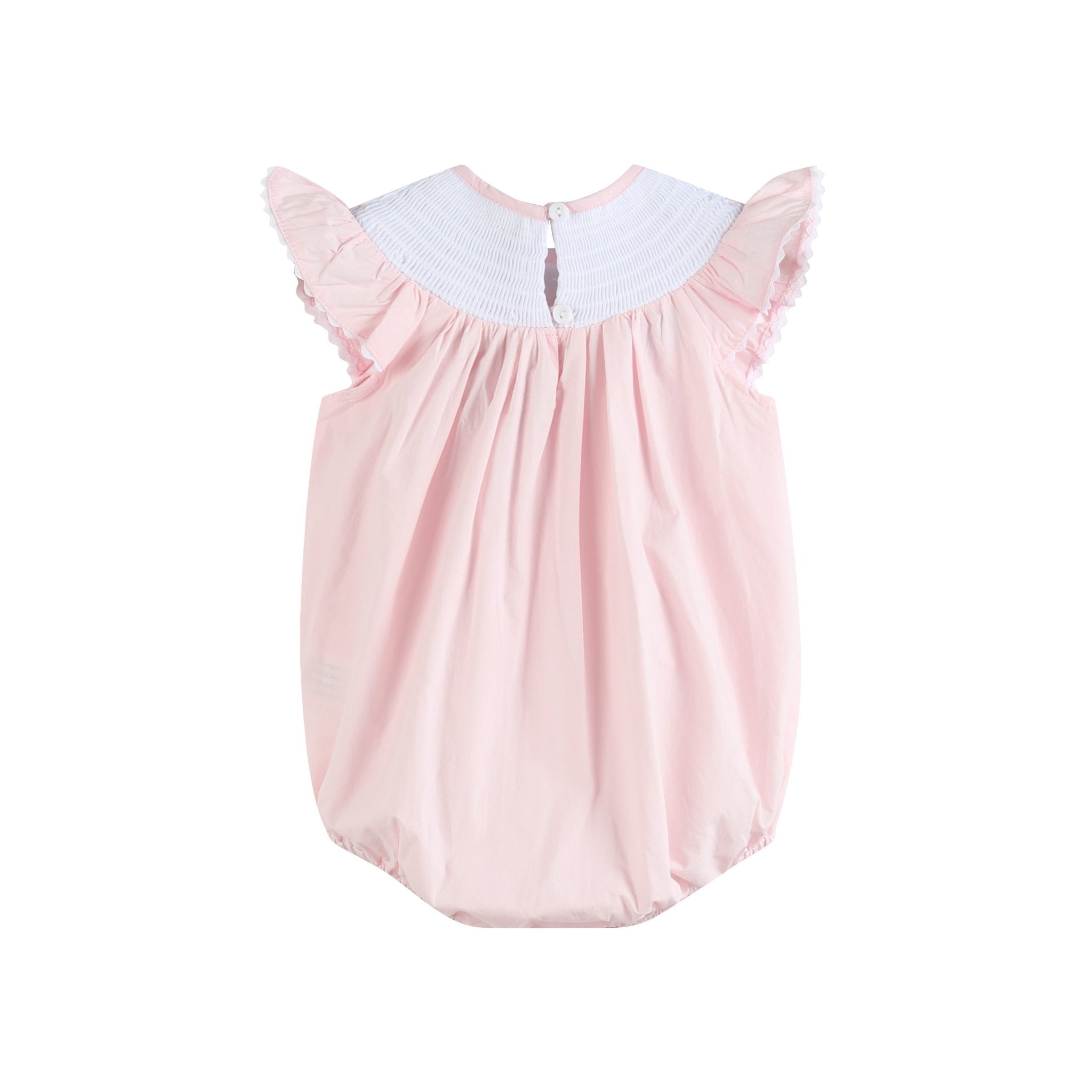 Pink Strawberry Vine Smocked Romper
