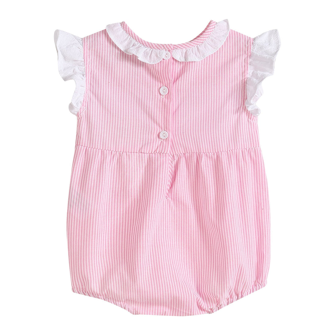 Pink Striped Lil Sister Smocked Romper