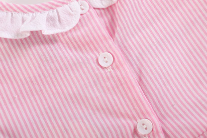 Pink Striped Lil Sister Smocked Romper
