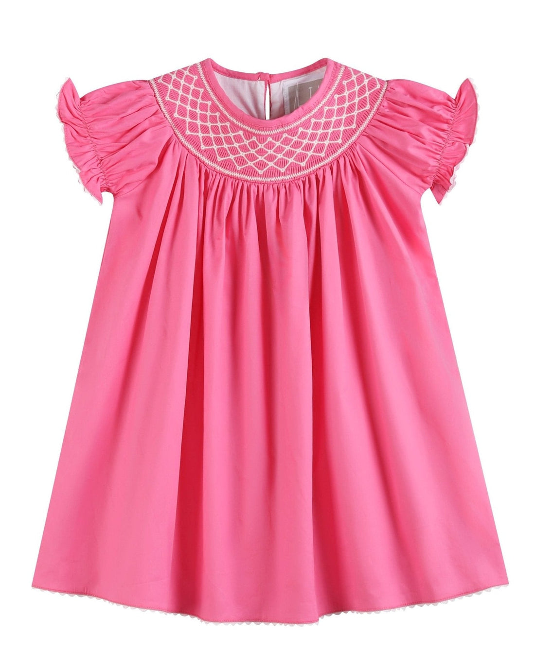 Pink &amp; White Smocked Bishop Dress