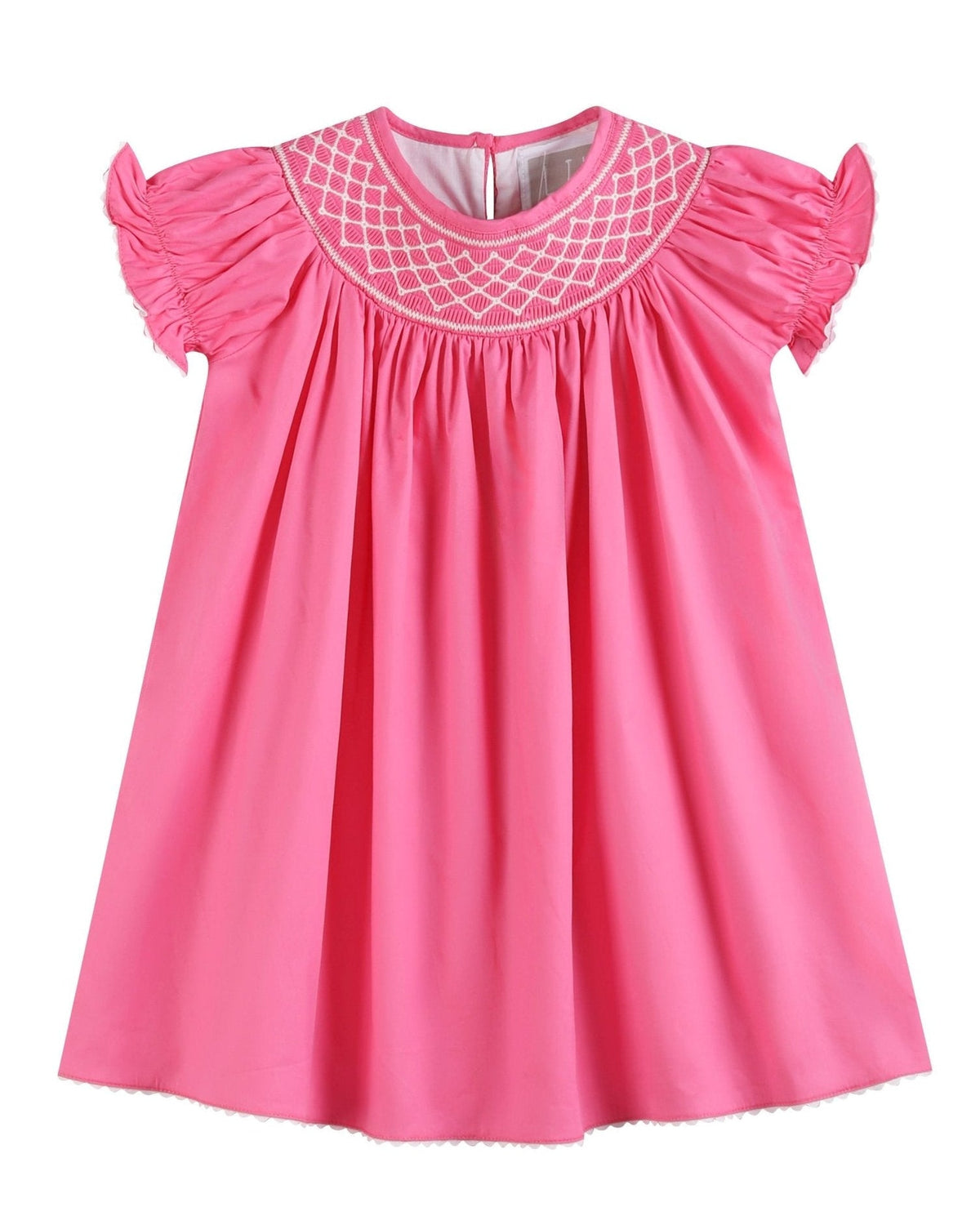 Pink &amp; White Smocked Bishop Dress