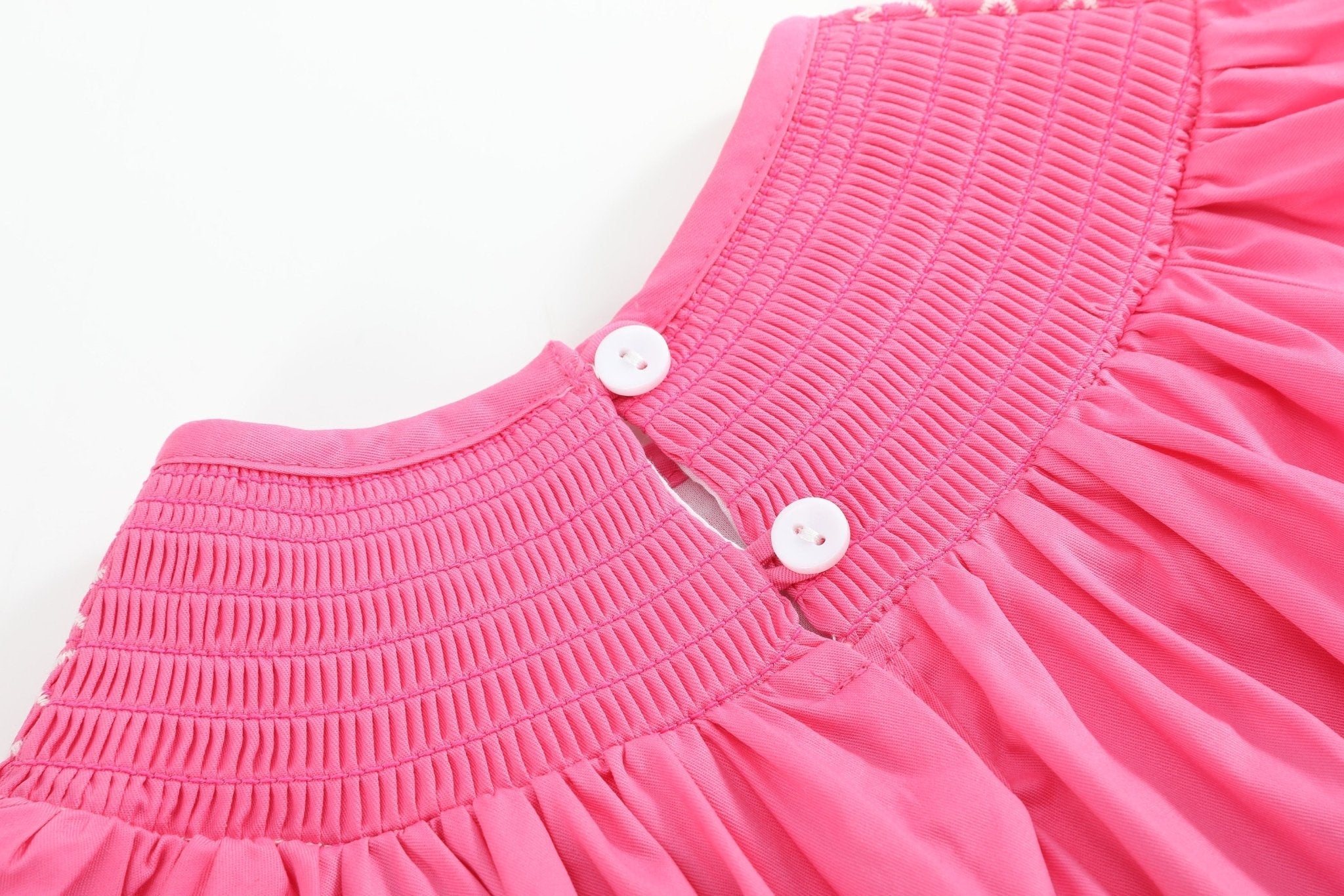 Pink &amp; White Smocked Bishop Dress