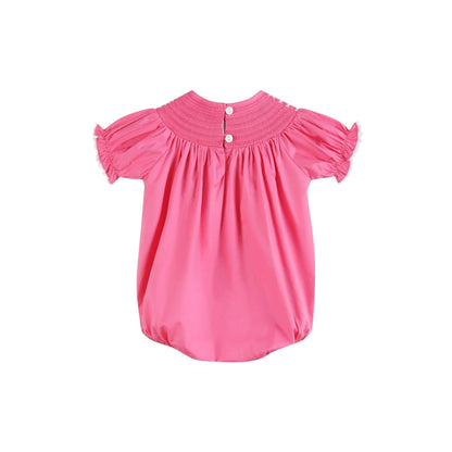 Pink &amp; White Smocked Bubble Romper