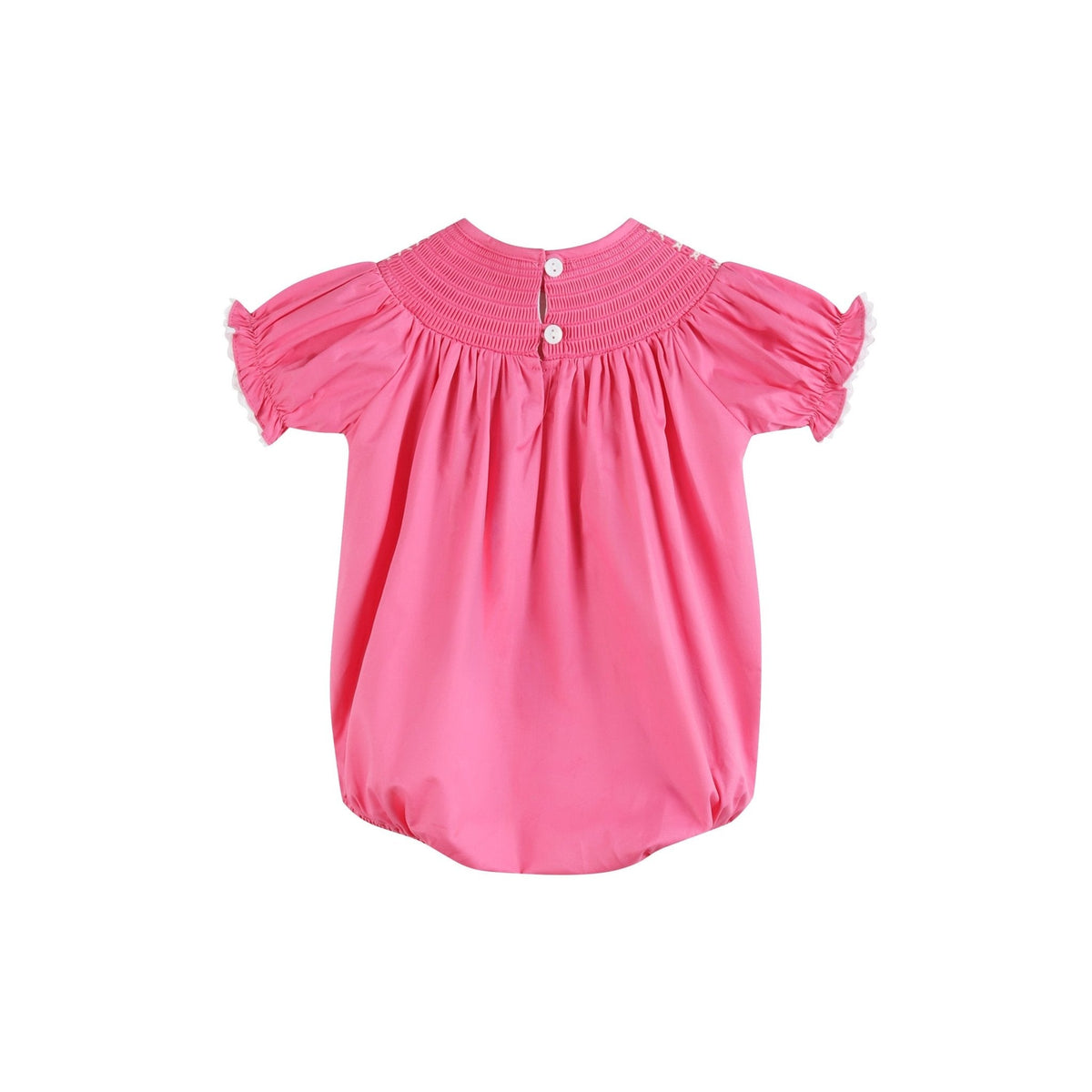 Pink &amp; White Smocked Bubble Romper