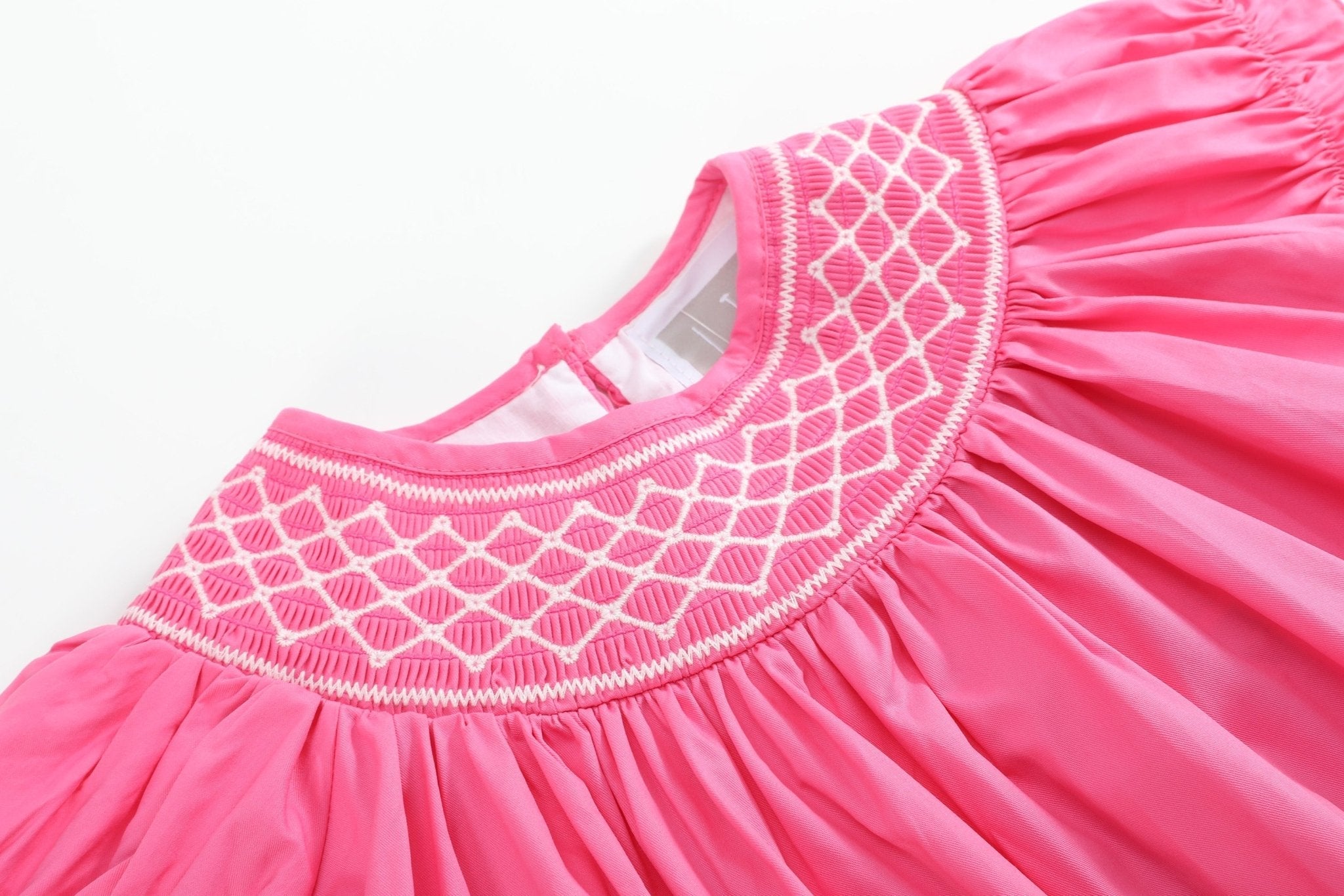 Pink &amp; White Smocked Bubble Romper