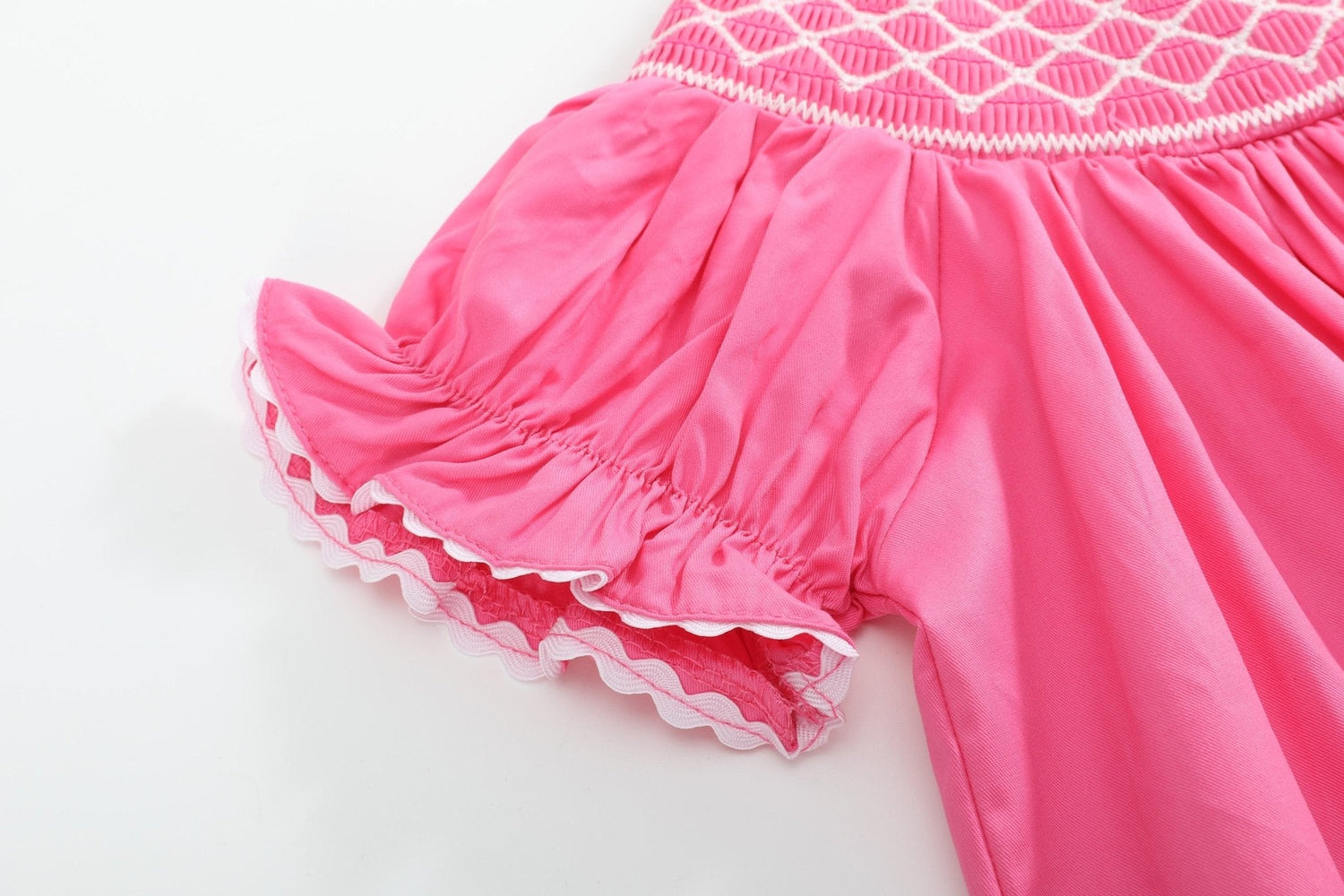 Pink &amp; White Smocked Bubble Romper