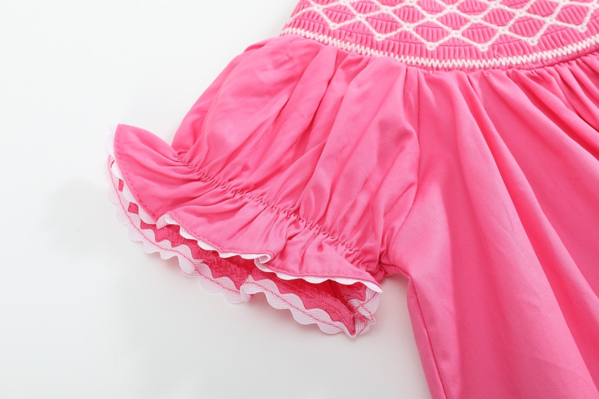 Pink &amp; White Smocked Bubble Romper