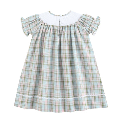 Pinkmas Plaid Christmas Smocked Bishop Dress