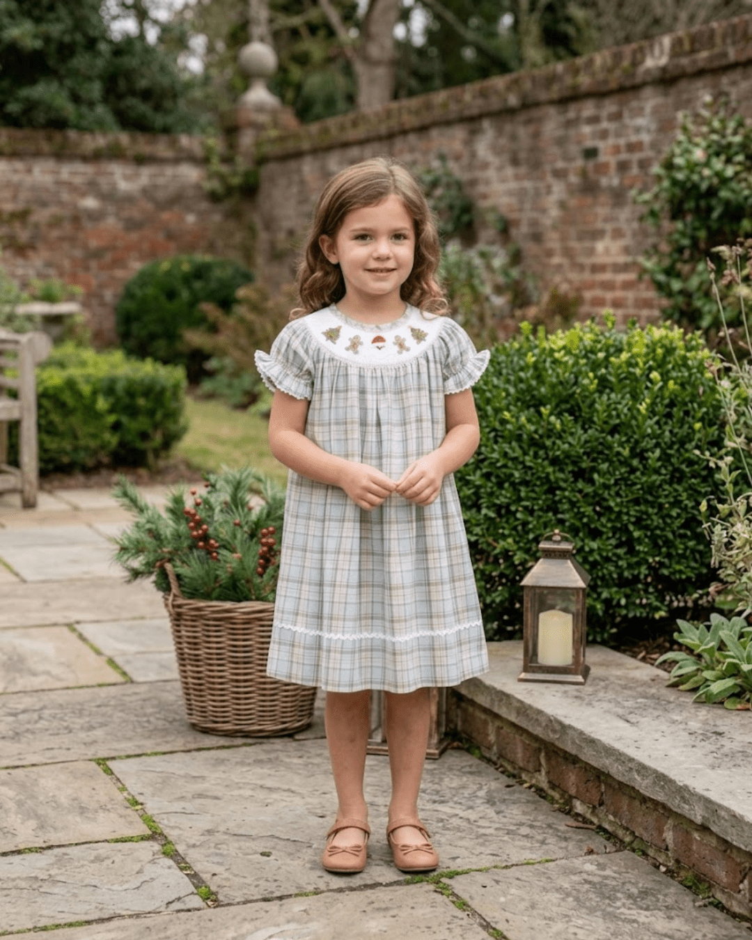 Pinkmas Plaid Christmas Smocked Bishop Dress